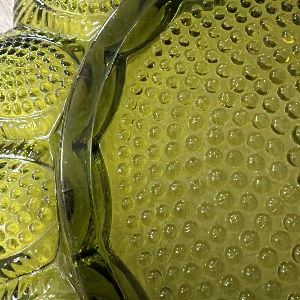 Vtg Indiana Glass Avacado Green Hobnail Deviled 15 Egg Dish Tray Plate 1960'sMCM - Picture 16 of 16